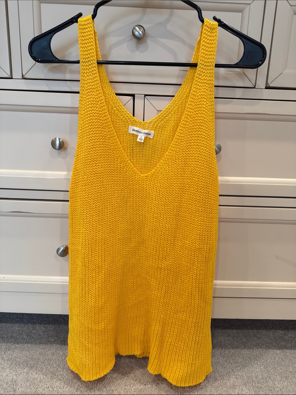 Newbury Kustom Bright Yellow Gold V-Neck Knit Tank never worn
